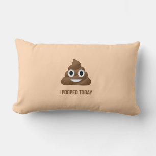 I Pooped Today Smiling Poo Emoticon Lumbar Cushion
