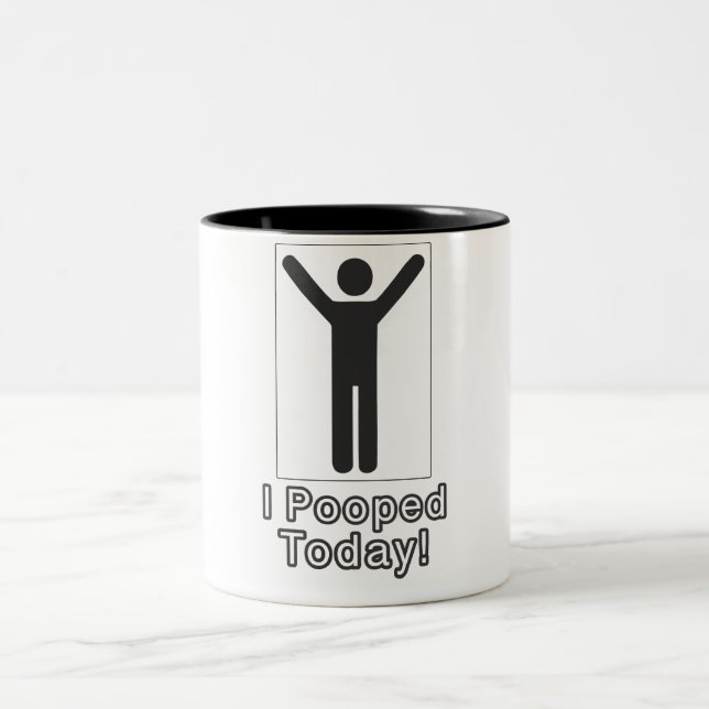I pooped today Two-Tone coffee mug (Center)