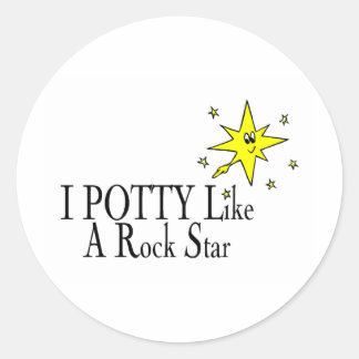 I POTTY Like A Rock Star Classic Round Sticker