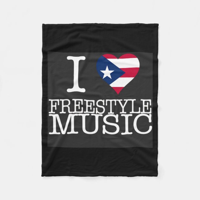 I Pr Heart Style Music Black T Shirt  Fleece Blanket (Front)
