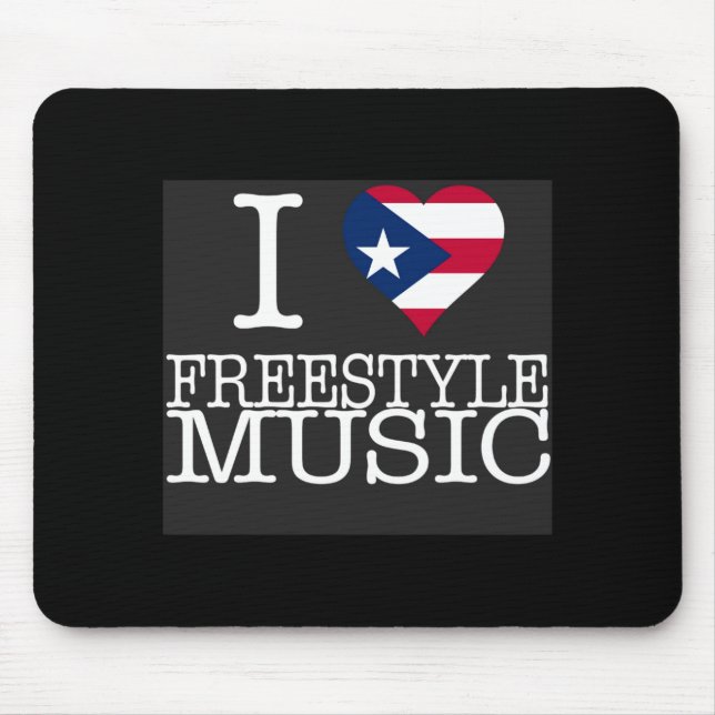 I Pr Heart Style Music Black T Shirt  Mouse Pad (Front)