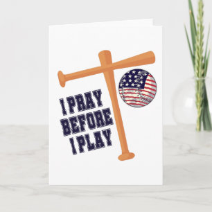 I pray before I play Basebal Game Card