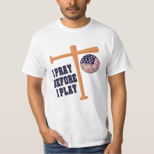 I pray before I play Basebal Game T-Shirt