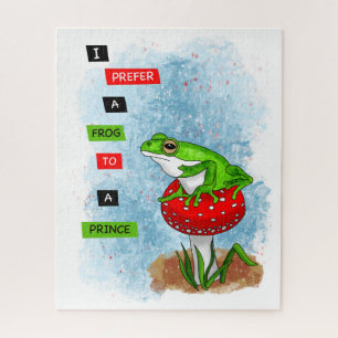 I Prefer a Frog to a Prince   Frog Artwork Jigsaw Puzzle