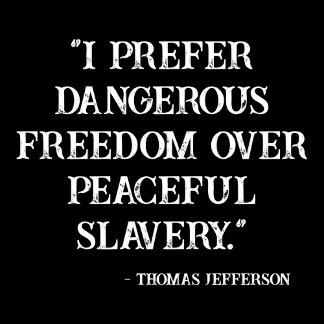 I prefer dangerous freedom over peaceful slavery