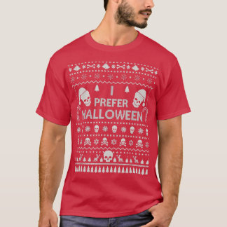 I Prefer Halloween Christmas Sweater Funny Ugly Xm