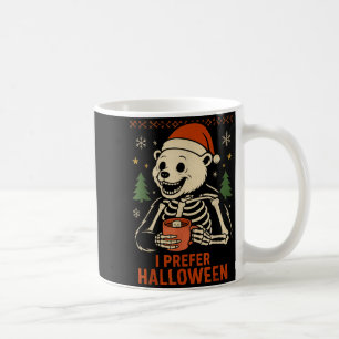 I Prefer Halloween Tree Bear Skeleton Christmas Wo Coffee Mug