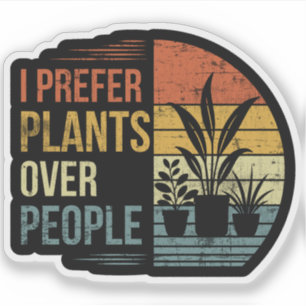 I Prefer Plants Over People Retro Plant Lover