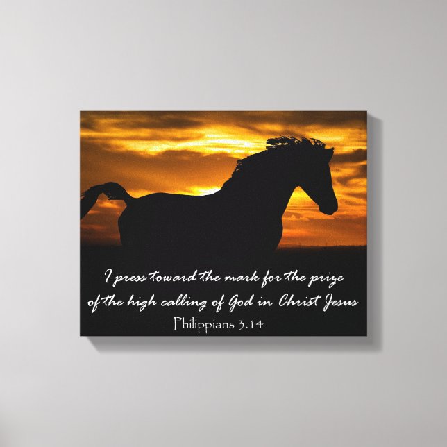 I press Towards the Mark Bible Verse Canvas Print (Front)