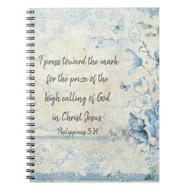 I Press Towards the Mark Philippians Scripture Notebook (Front)