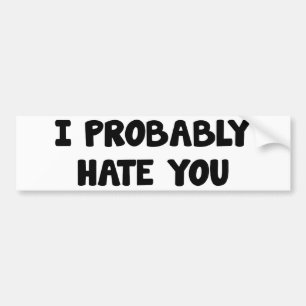 I Probably Hate You Bumper Sticker