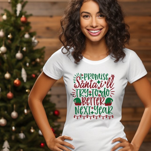 I Promise Santa I will Try to do better next Year T-Shirt (Creator Uploaded)