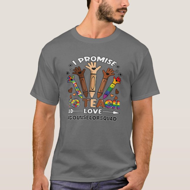 I Promise To Teach Love Counsellor Squad Crayon Au T-Shirt (Front)