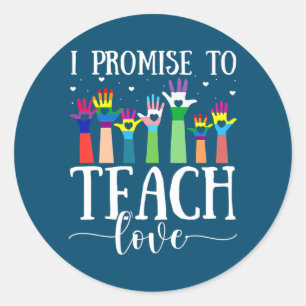 I Promise To Teach Love LGBT Q Pride Proud Ally Classic Round Sticker