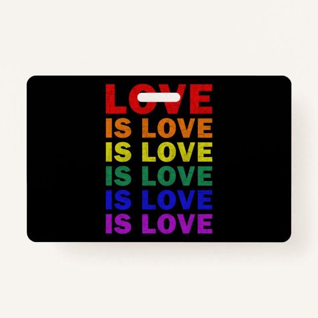 I Promise To Teach Love LGBT-Q Pride Proud Ally Te ID Badge (Front)