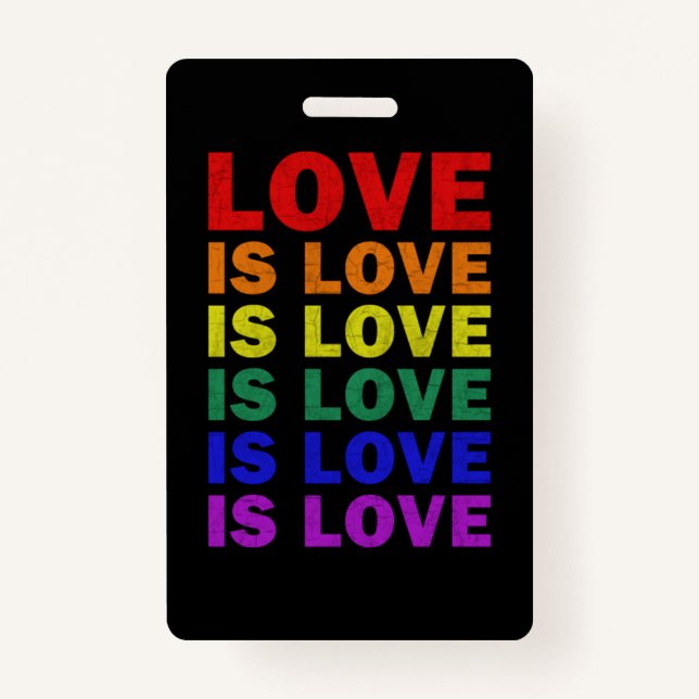 I Promise To Teach Love LGBT-Q Pride Proud Ally Te ID Badge (Front)