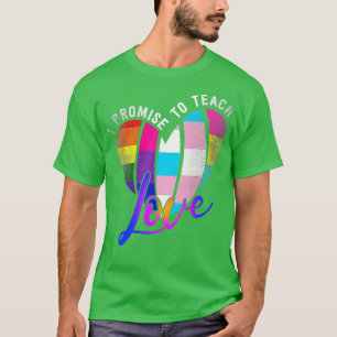 I Promise To Teach Love LGBTQ Pride Proud Ally Tea T-Shirt