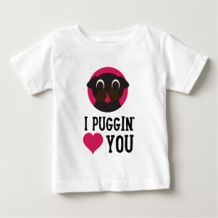 I Puggin' Love You Black Pug Baby T-Shirt