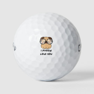'I Puggin Love You' Pug Dog Lovers Pet Parent Gift Golf Balls