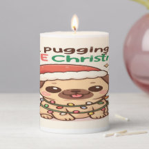 I Pugging Love Christmas Pillar Candle