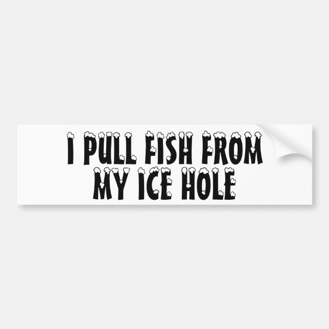 I Pull Fish From My Ice Hole Bumper Sticker (Front)