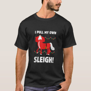I Pull My Own Sleigh Funny Santa Claus Centaur Tan T-Shirt