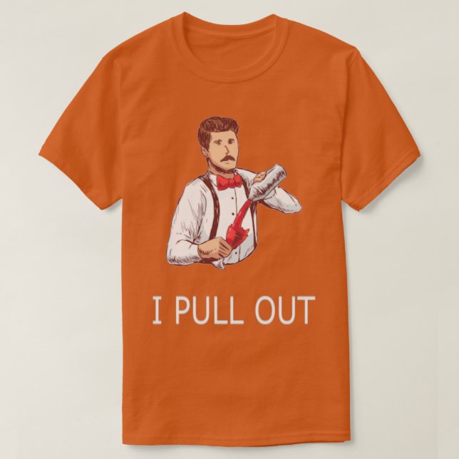 I PULL OUT Black Waitress Waiter Mixologist T-Shirt (Design Front)