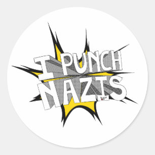 I PUNCH NAZIS CLASSIC ROUND STICKER