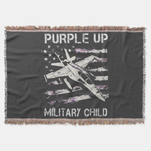 I Purple Up Month Of Military Throw Blanket