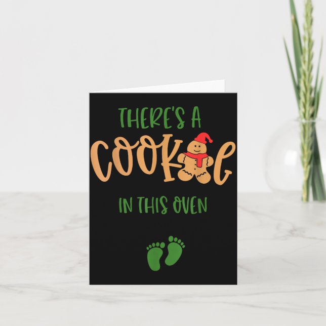I Put A Cookie In That Oven Couples Christmas Preg Card (Front)