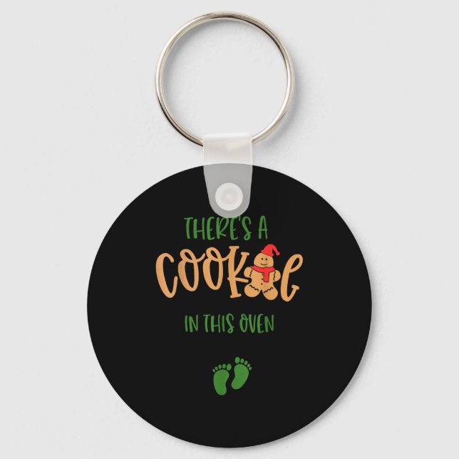 I Put A Cookie In That Oven Couples Christmas Preg Key Ring (Front)