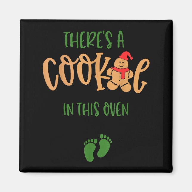 I Put A Cookie In That Oven Couples Christmas Preg Magnet (Front)