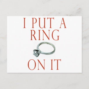 I Put a Ring on It Groom Engagement Announcement Postcard