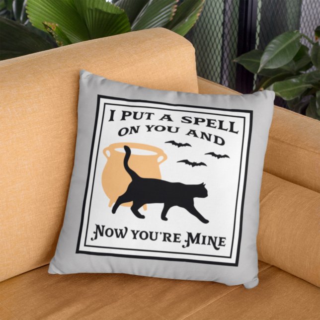I Put a Spell on You Black Halloween Cat Cushion (Creator Uploaded)