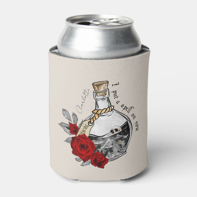 I Put A Spell On You – Love Potion with Skulls Can Cooler (Can Front)