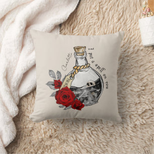 I Put A Spell On You – Love Potion with Skulls Cushion