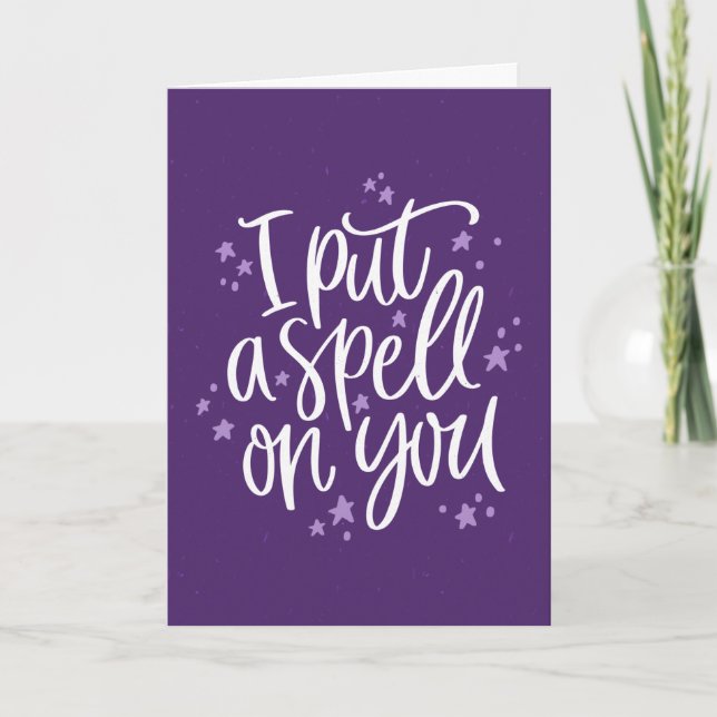 I Put A Spell On You Purple Halloween Card (Front)