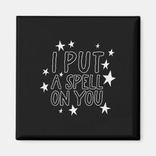 I Put A Spell On You Retro Halloween Shirt Stars W Magnet