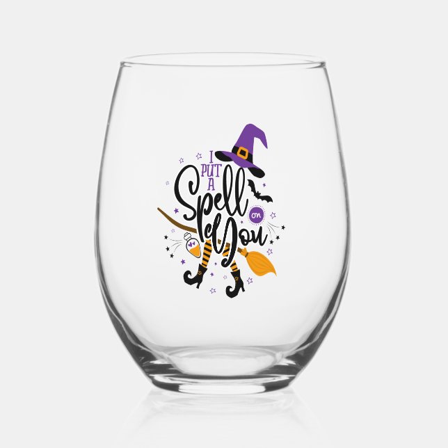 I Put A Spell On You Stemless Wine Glass (Front)