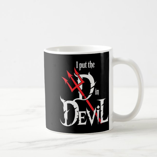 I Put D In Devil Halloween Funny Couple Halloween  Coffee Mug (Right)