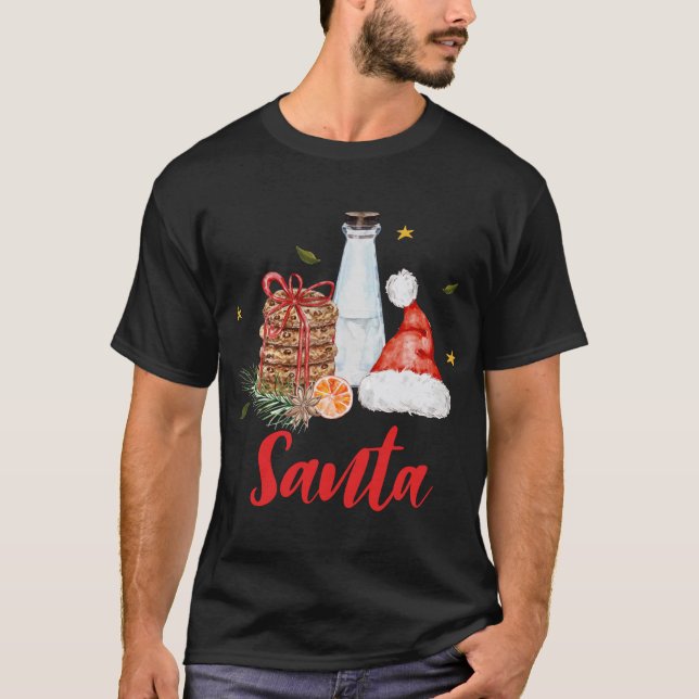I Put Out For Santa Christmas Couples Matching Paj T-Shirt (Front)