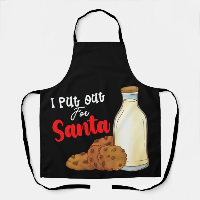 I Put Out For Santa Christmas Holiday Family Apron (Front)