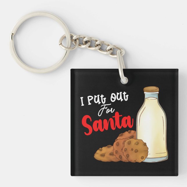 I Put Out For Santa Christmas Holiday Family Key Ring (Front)