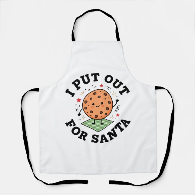 I Put Out For Santa Cookie Christmas Apron (Front)