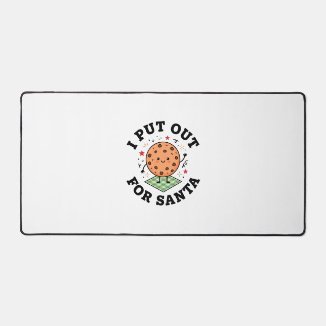 I Put Out For Santa Cookie Christmas Desk Mat (Front)