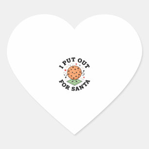 I Put Out For Santa Cookie Christmas Heart Sticker