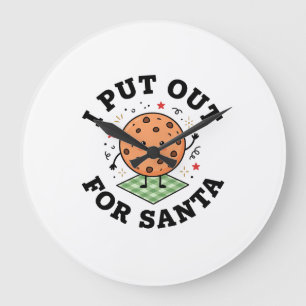 I Put Out For Santa Cookie Christmas Large Clock