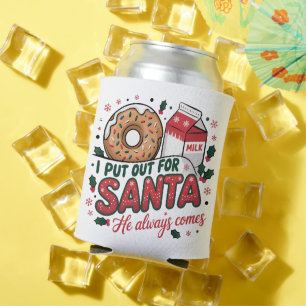 I Put Out for Santa Funny Christmas Party  Can Cooler