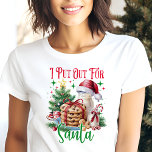 I Put Out For Santa Funny Christmas Tri-Blend Shirt<br><div class="desc">Add a touch of cheeky humour to your holiday season with this playful "I Put Out For Santa" tee. Featuring a festive scene of cookies, milk, and a Santa hat, this shirt is a fun and lighthearted way to celebrate Christmas. It's perfect for those who appreciate a bit of naughty...</div>