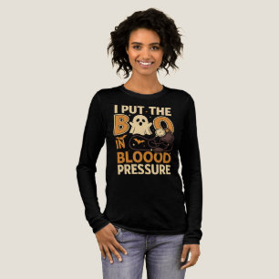 I Put The Boo In Blood Pressure Nurse Halloween Tri-Blend Shirt
